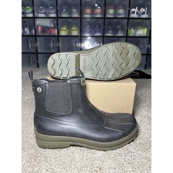 Sperry Black Green Topsider Waterproof Pull On Boots STS25810 Size 8.5 Men NEW main image 4